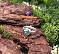 Natural kyanite silver ring, size 7