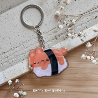 Image 2 of Sake Salmon Sushi Keychain + Lanyard