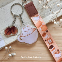 Image 1 of Catpuccino Time Keychain + Lanyard