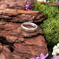 Hammered silver ring  satin finish