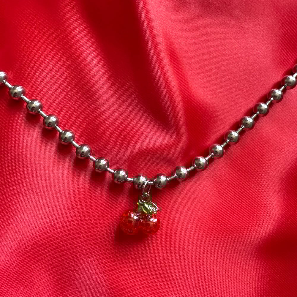 Image of Cherry ball chain necklace 🍒