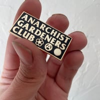 Image 3 of Anarchist Gardeners Club gold enamel pin badge