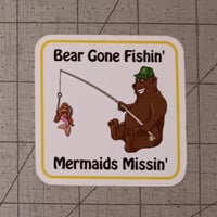 Image 2 of Bear Gone Fishin' Cartoon Sticker
