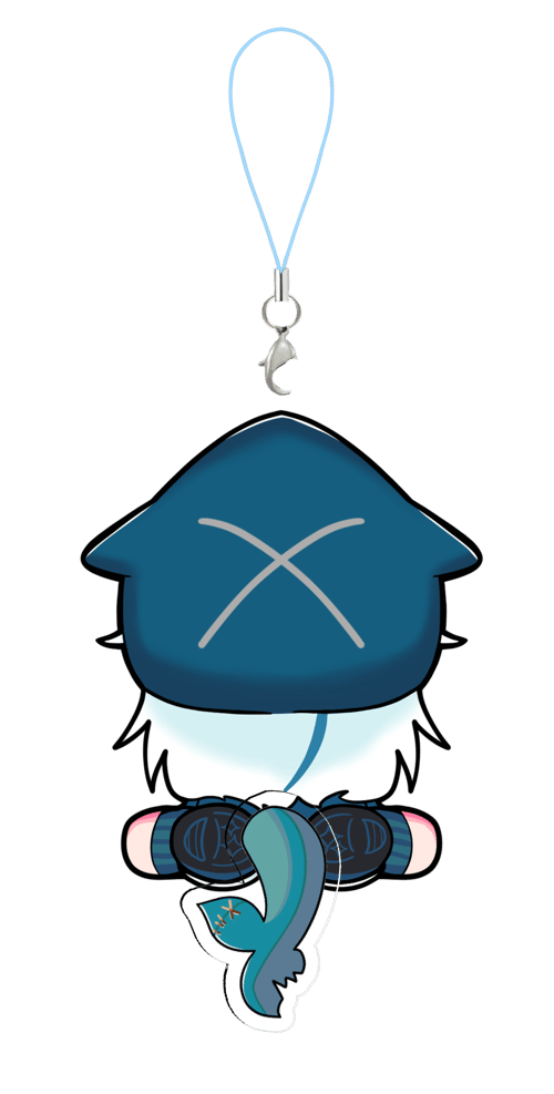 Image of Gura tail wagging acrylic keychain