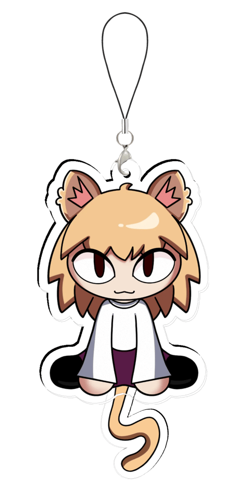 Image of Neco Arc tail wagging acrylic keychain