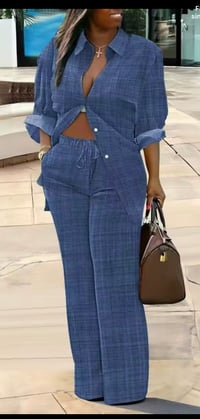  Blue with  stripe pant set