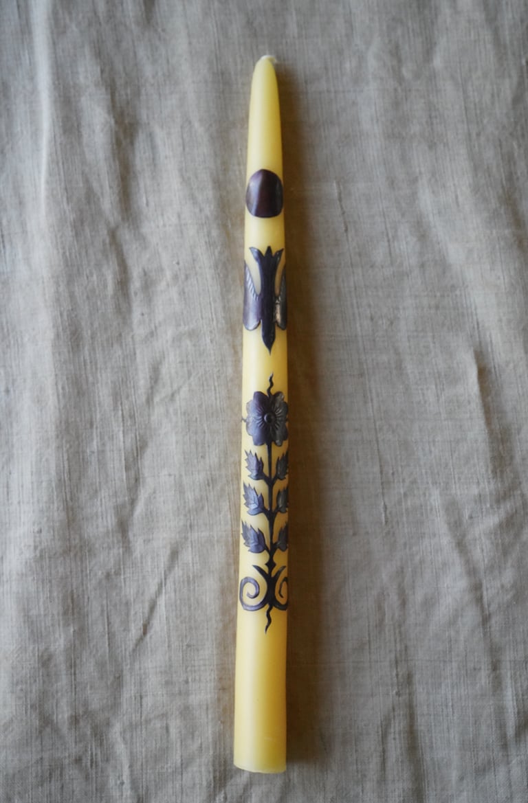 Moon/Bird/ Flower Copper Adorned Taper