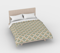 Duvet - Art Deco Owl in Teal & Gold