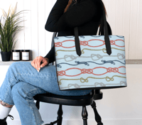 Image 2 of Vegan Leather Tote - Nautical Ropes