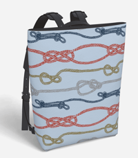 Image 1 of Vegan Leather Backpack - Nautical Ropes
