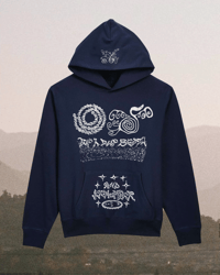 Image 1 of NOW IS NOW HOODIE NAVY AND GRAY