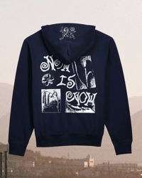 Image 2 of NOW IS NOW HOODIE NAVY AND GRAY