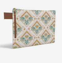 Carry-all Pouch - Art Deco Owl in Teal & Gold