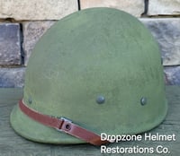 Image 2 of  WWII Repro Hawley M-1 Helmet Liner. Rayon Webbing & sweatband. (Nickel Hardware) Choose size.
