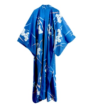 Image of Kimono dame af bomuld m. blå iris