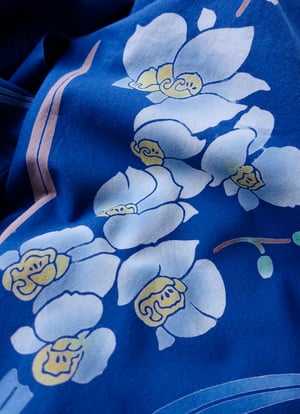 Image of Kimono dame af bomuld m. blå iris