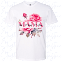 Image 1 of MOM TSHIRT - PINK FLOWERS W/ NAME(S)
