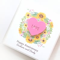 Image 3 of Happy Anniversary Card. Personalised Love Card. Wife Husband Girlfriend Boyfriend Anniversary Card.