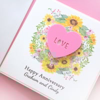 Image 1 of Happy Anniversary Card. Personalised Love Card. Wife Husband Girlfriend Boyfriend Anniversary Card.