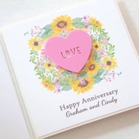 Image 4 of Happy Anniversary Card. Personalised Love Card. Wife Husband Girlfriend Boyfriend Anniversary Card.