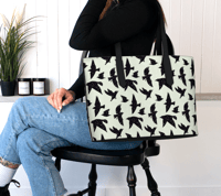 Image 2 of Vegan Leather Tote - Starry Starlings