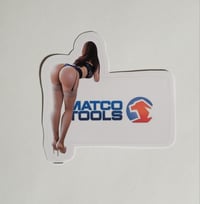 Image 1 of Matco Tools Gorgeous Booty in Garter Belt & Sheer Nylons Matte Vinyl Sticker