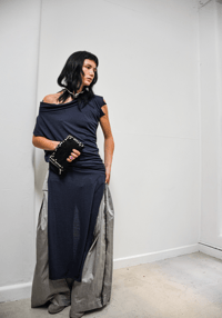 Image 2 of Asymmetrical dress-purple 