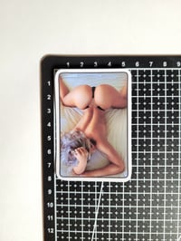 Image 2 of Purple Haired Beauty In A Black Thong Booty Matte Vinyl Sticker
