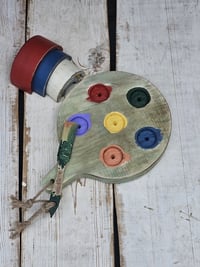 Handmade  wooden paint palette 2