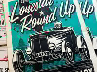 Image 2 of Austin Lone Star Round Up Linocut Print  FREE SHIPPING