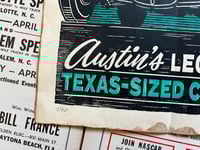 Image 4 of Austin Lone Star Round Up Linocut Print  FREE SHIPPING