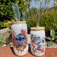 Image 1 of Verre pailleté vendu avec sa paille 400 ou 600ml 😺
