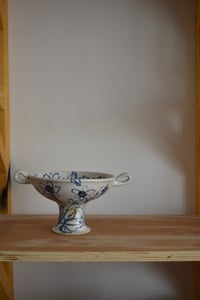 Image 1 of Wood Anemone Pedestal Bowl
