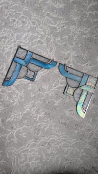 Image 1 of Art Deco Corner Panels - Iridescent Blue