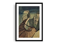Image 1 of Sam Szafran - L'escalier, 54 rue de Seine, Fine Art Giclee Print, The Staircase Home Interior Green 