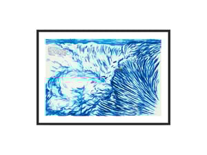 Image of Raymond Pettibon - It Would Glisten..., Fine Art Giclee Print, Surfer Poster, Big Wave