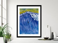 Image 2 of Raymond Pettibon - A Reaction To Force...., Fine Art Giclee Print, Surfer Poster, Big Wave