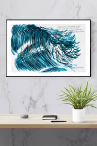 Image 2 of Raymond Pettibon - Gradually, However, He Was..., Fine Art Giclee Print, Surfer Poster, Big Wave