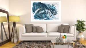 Image of Raymond Pettibon - Gradually, However, He Was..., Fine Art Giclee Print, Surfer Poster, Big Wave