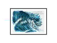 Image 1 of Raymond Pettibon - Gradually, However, He Was..., Fine Art Giclee Print, Surfer Poster, Big Wave