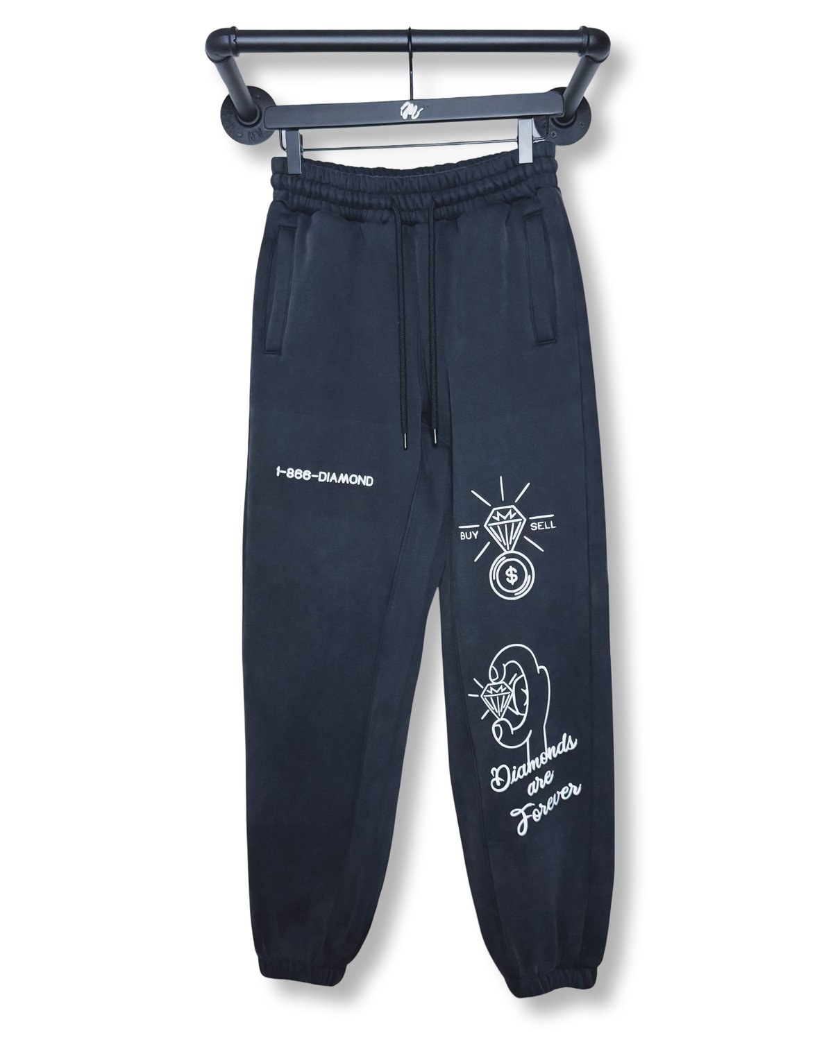 Image of Diamonds are Forever Sweats-Vintage Black/White
