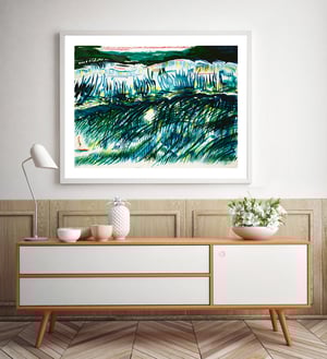 Image of Raymond Pettibon - This Left Was..., Fine Art Giclee Print, Surfer Poster, Big Wave
