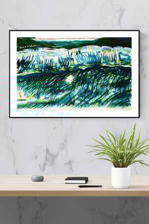 Image of Raymond Pettibon - This Left Was..., Fine Art Giclee Print, Surfer Poster, Big Wave