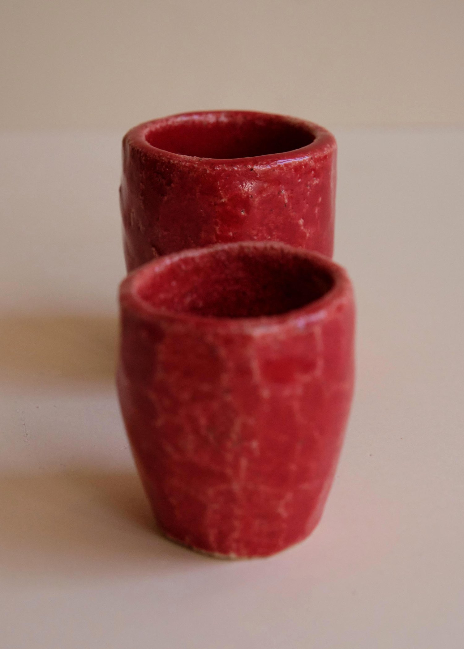 Image of Vasitos Wabi esmaltados en rojo