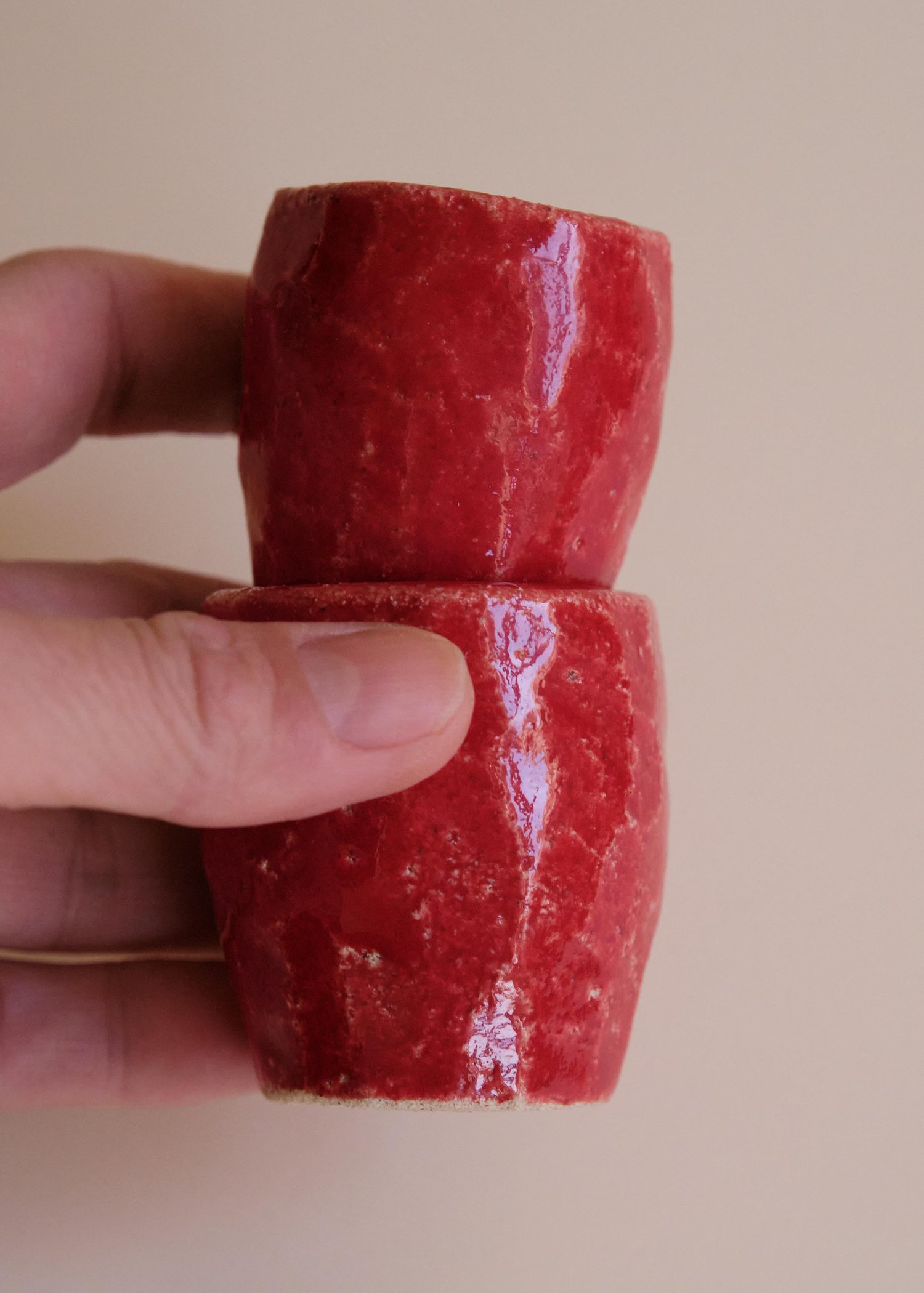 Image of Vasitos Wabi esmaltados en rojo