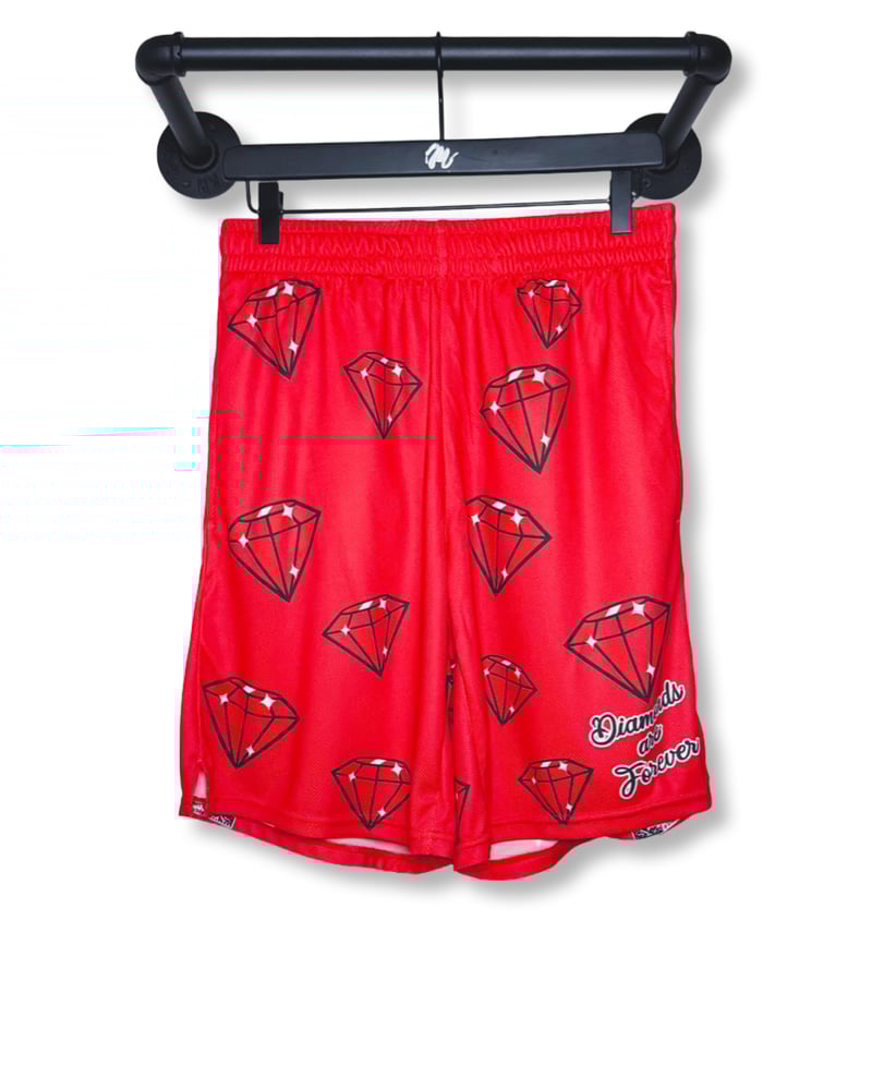 Image of Diamonds are Forever Diamonds Shorts-Red