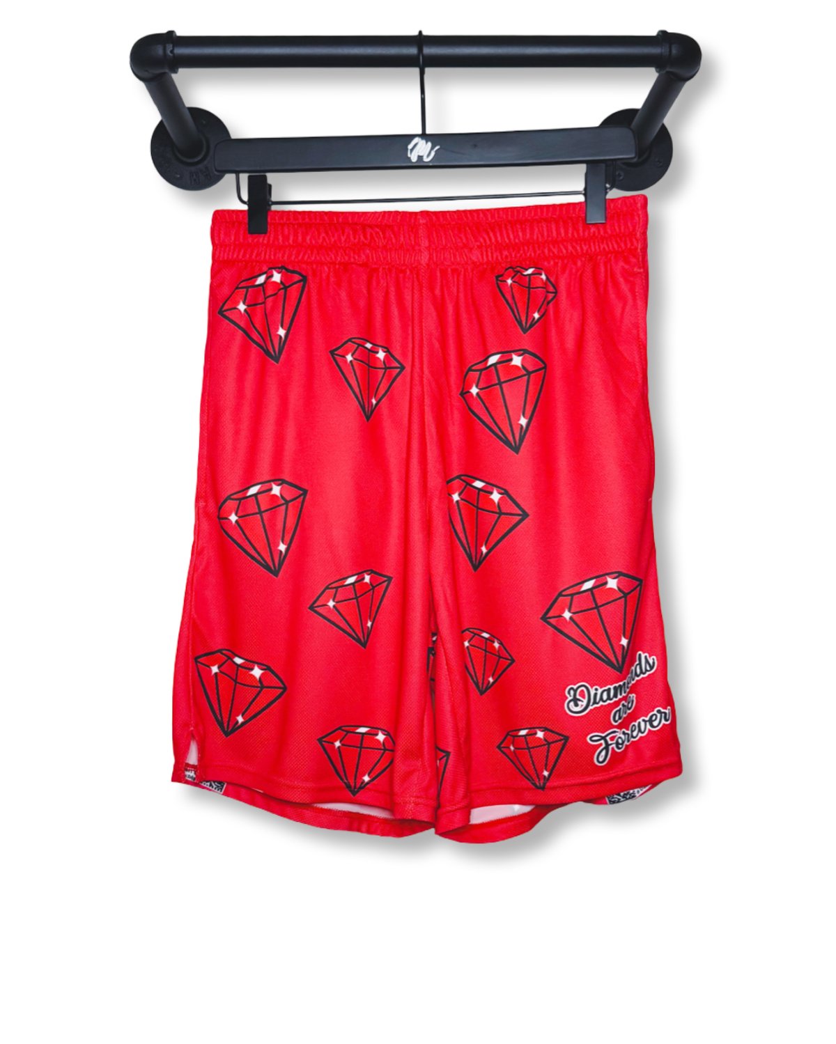Image of Diamonds are Forever Diamonds Shorts-Red