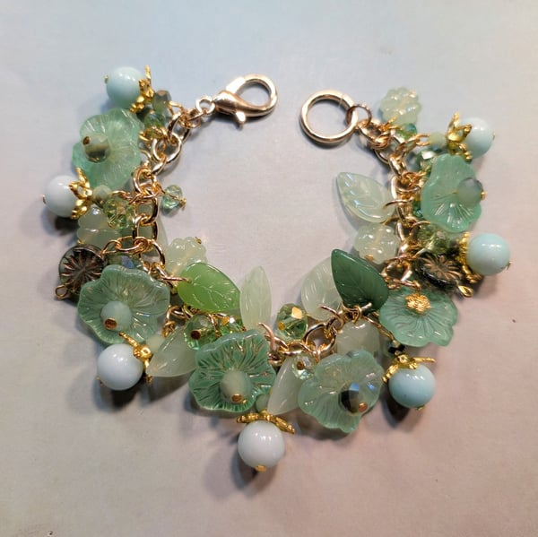 Image of BRACELETS! ~ Cabbage Leaves, Pink Flowers & Hungry Bunny Bauble Bracelet #7