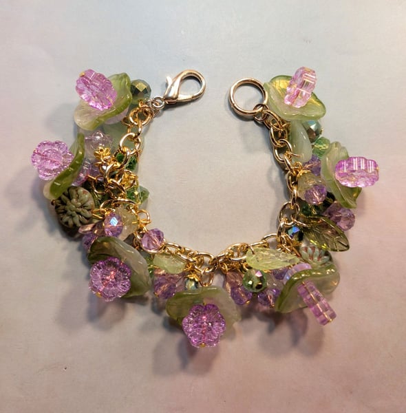 Image of BRACELETS! ~ Cabbage Leaves and Lavender Flowers Bauble Bracelet #9