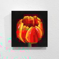 Red Tulip - Original Painting, 5" x 5"